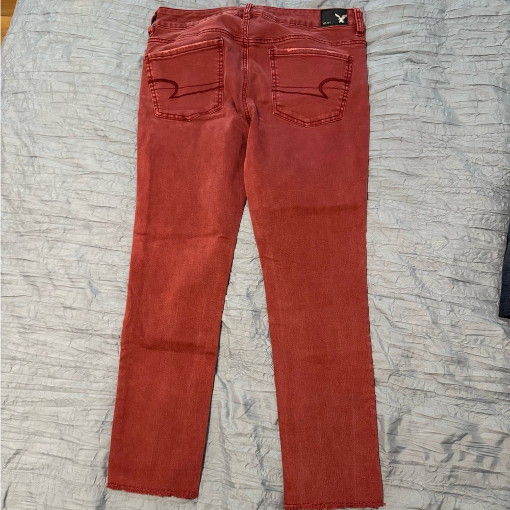 American Eagle Women's Brick Red Crop Jeggings